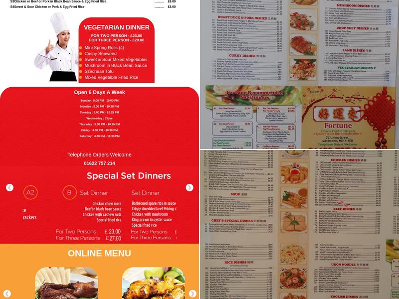 Fortune Chinese Menu