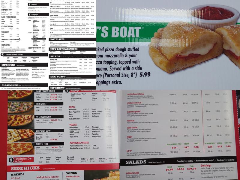 Jet's Pizza Menu