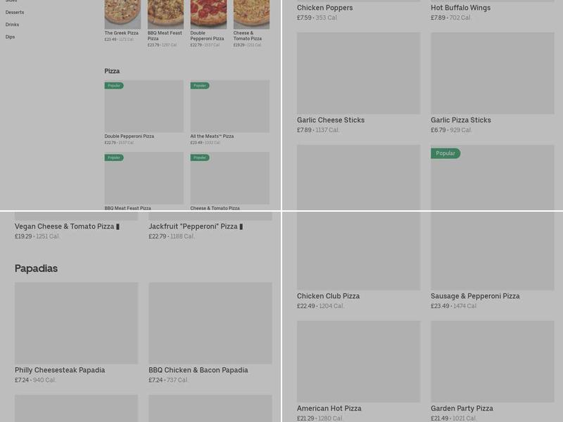 Papa Johns Pizza Menu