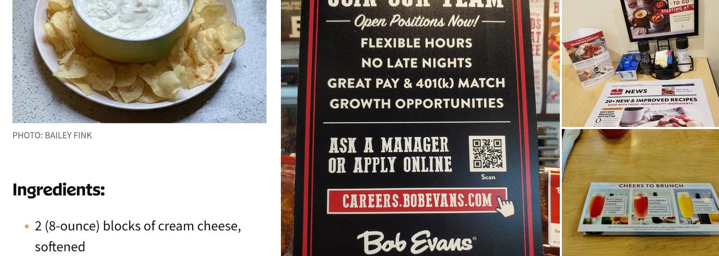 Bob Evans Menu