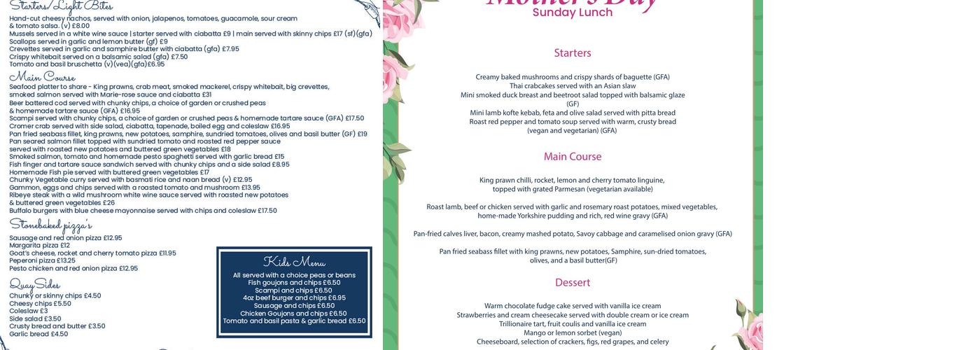 Fish On The Quay Menu