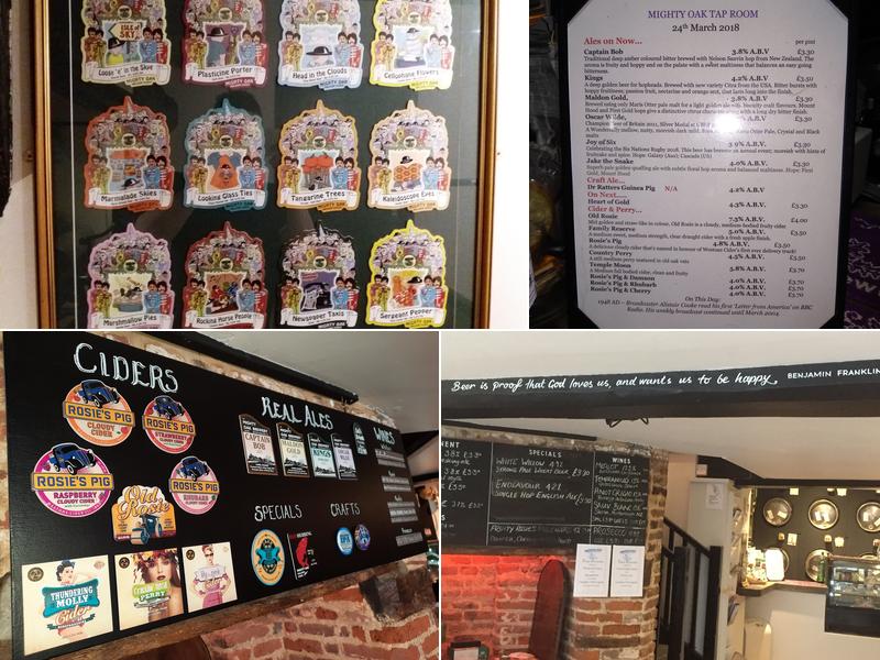 The Mighty Oak Tap Room Menu