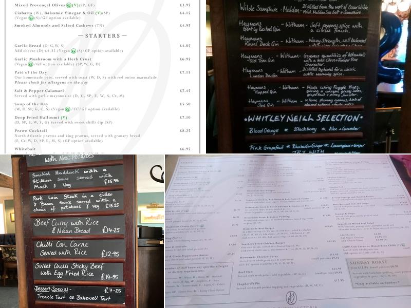 The Queen Victoria Public House Menu
