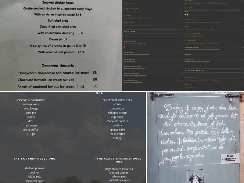 The Maldon Smokehouse Menu