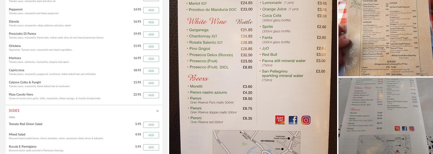 Luigis al Fresco Menu