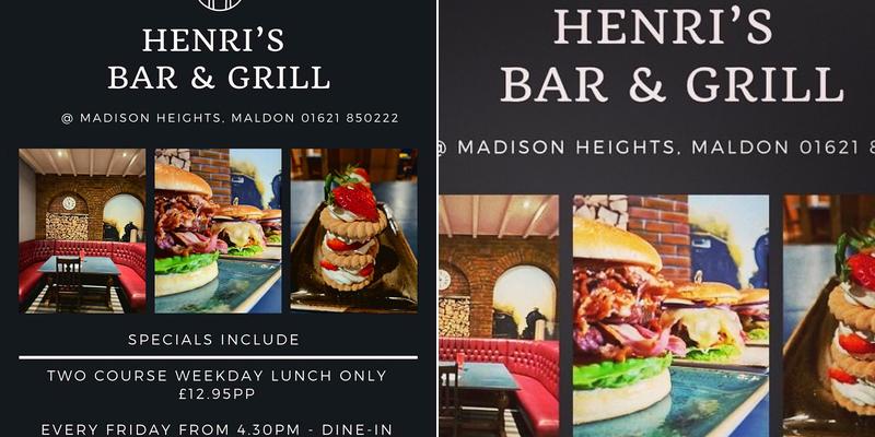 Henri's Bar & Grill Menu