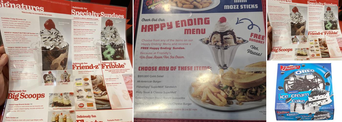Friendly's Menu