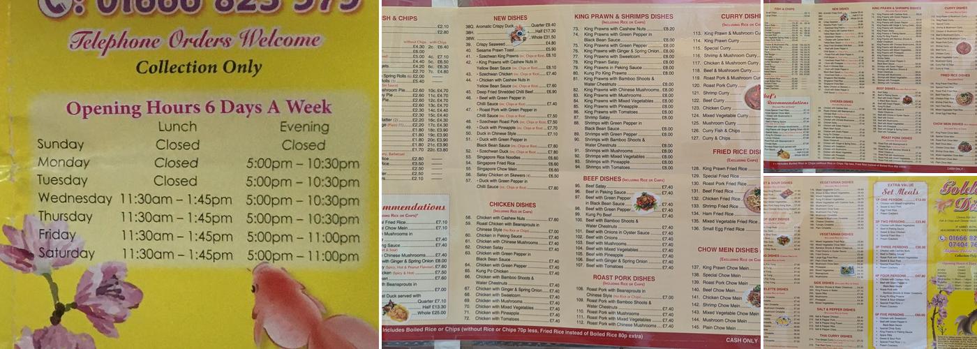 The Golden Dish Menu