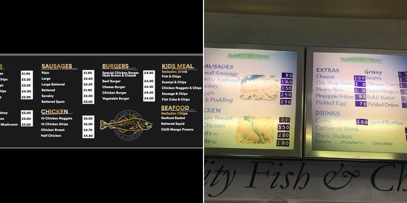 Peasey Hill Fish and Chips Menu