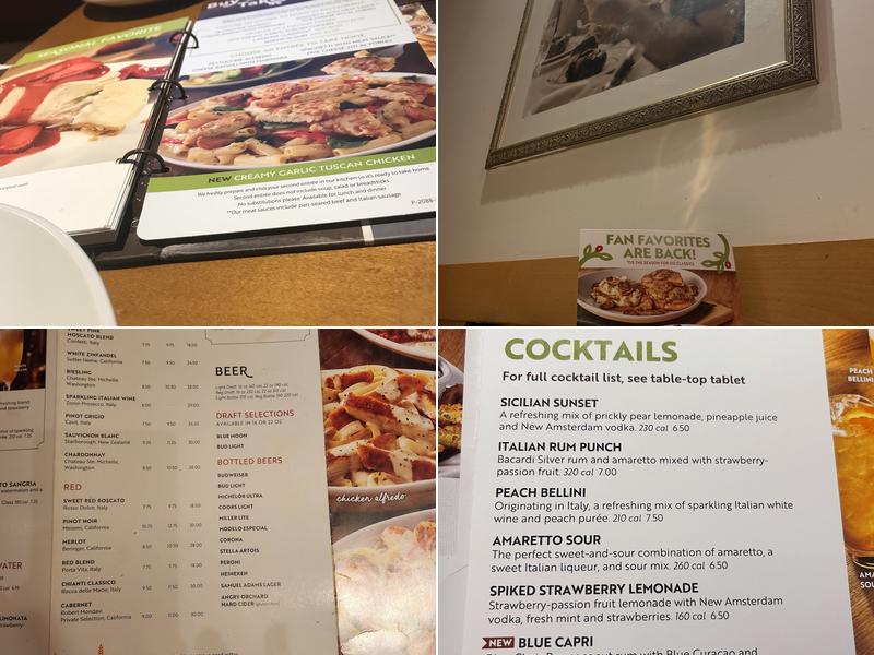 Olive Garden Italian Restaurant Menu