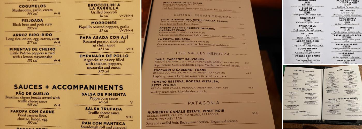 Fazenda Rodizio Bar & Grill Manchester Menu