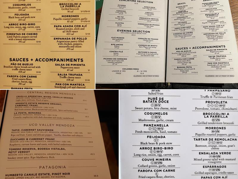 Fazenda Rodizio Bar & Grill Manchester Menu