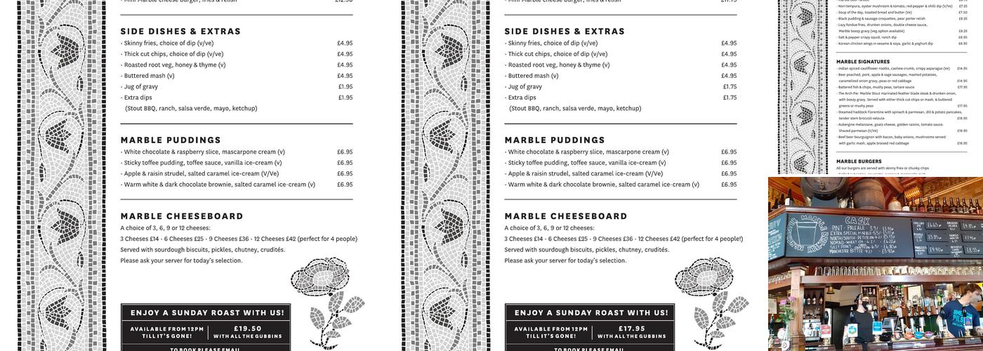 The Marble Arch Inn Menu