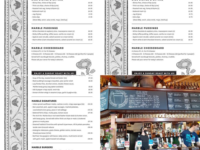 The Marble Arch Inn Menu