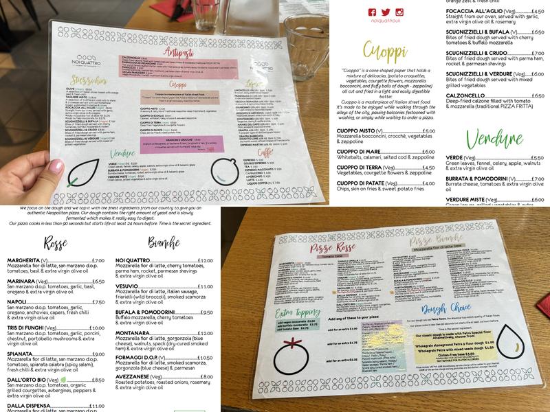 Noi Quattro - Pizzeria Menu