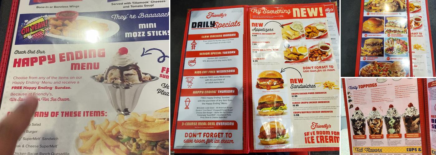 Friendly's Menu