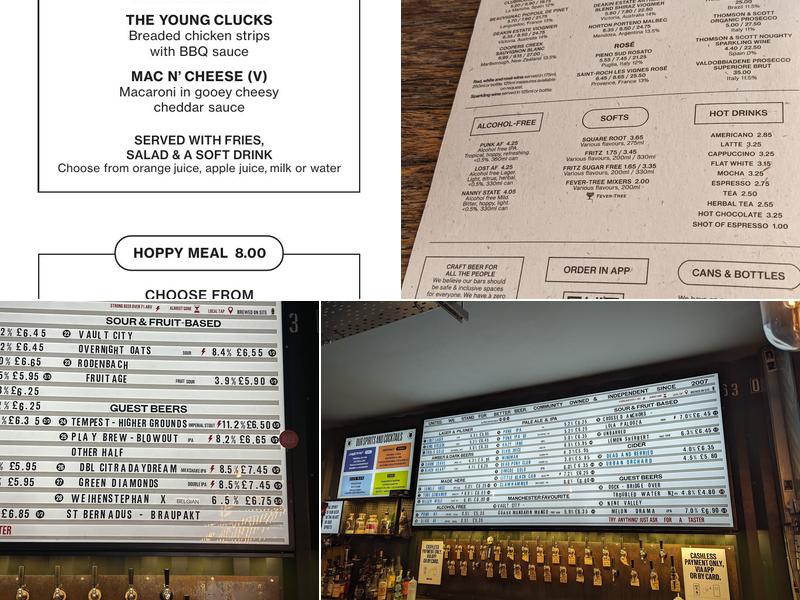 BrewDog Manchester Outpost Menu