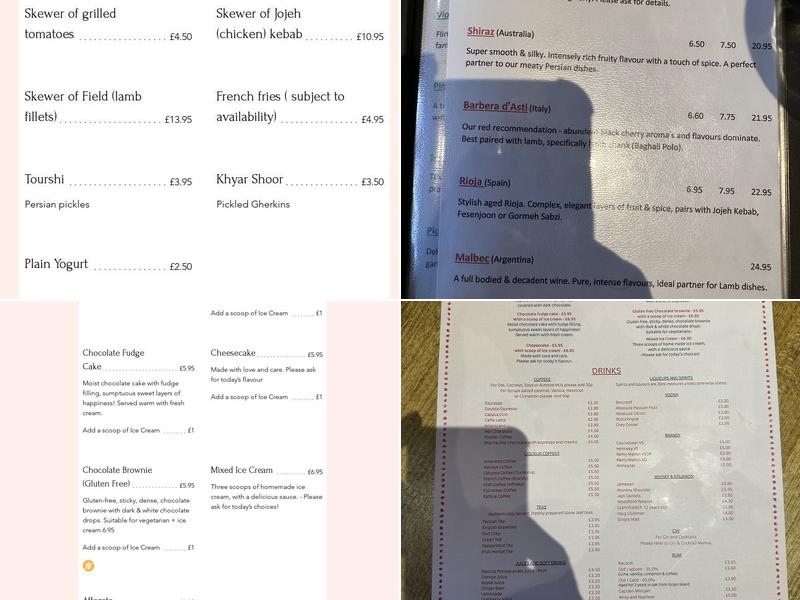 Pomegranate Restaurant Menu