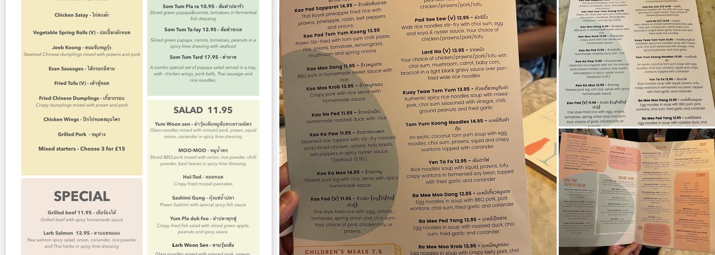 Thai Kitchen No.6 Menu