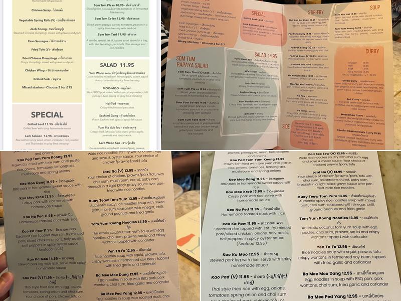 Thai Kitchen No.6 Menu