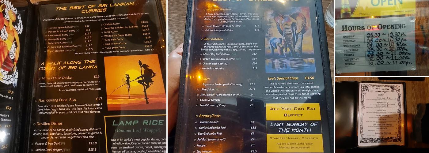 Little Lanka Restaurant Menu