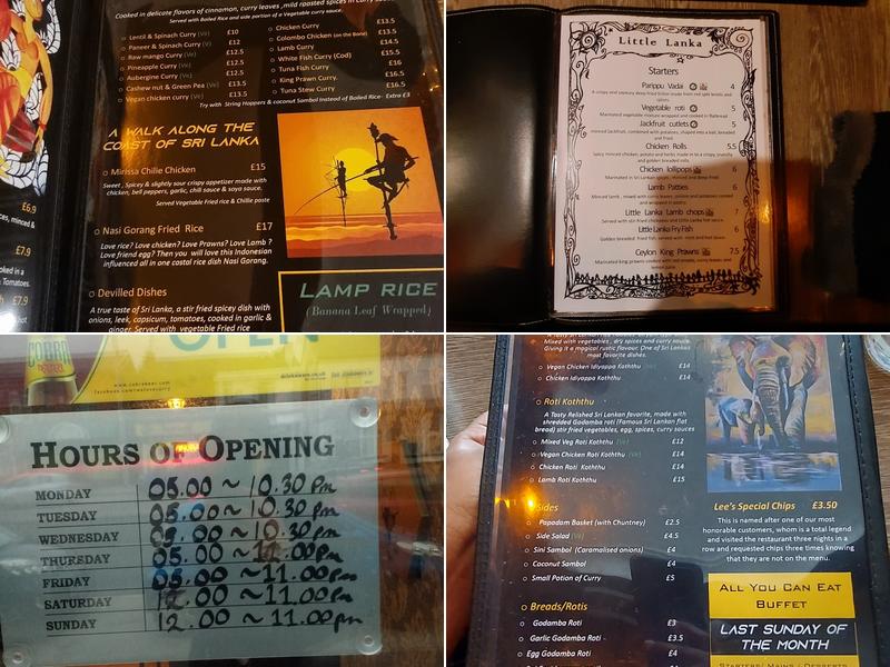 Little Lanka Restaurant Menu