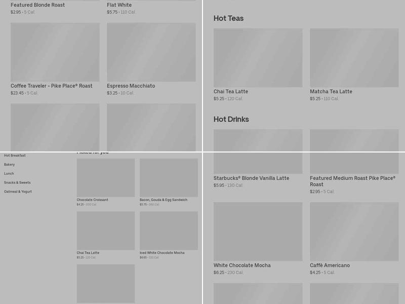 Starbucks Menu