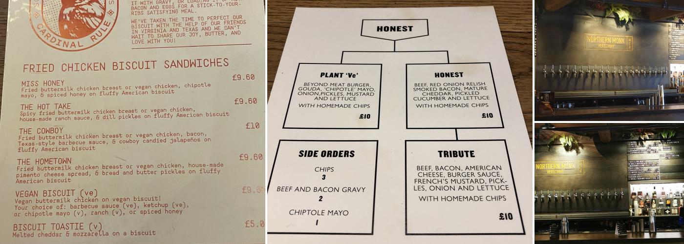 Northern Monk Refectory MCR Menu