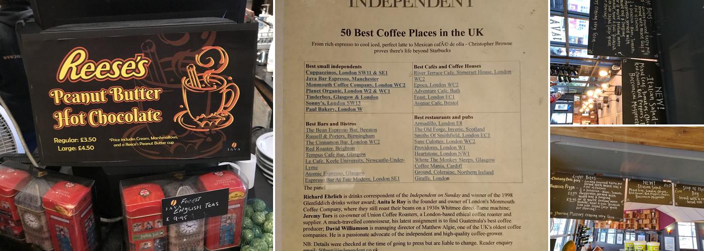 Java Bar Espresso Menu