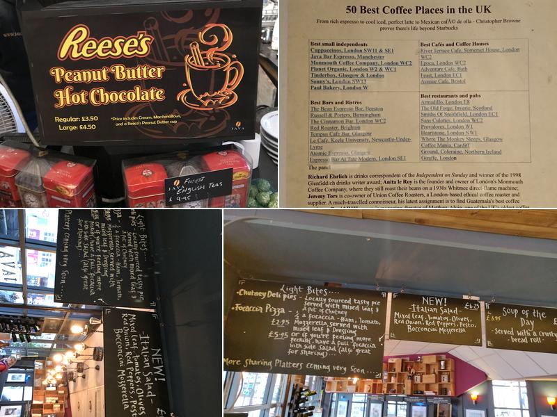 Java Bar Espresso Menu