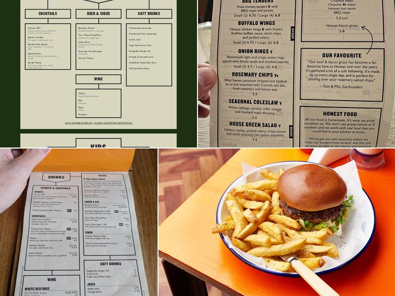 Honest Burgers Manchester Menu