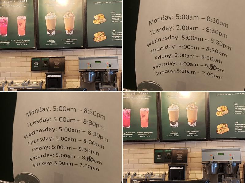 Starbucks Coffee Company Menu