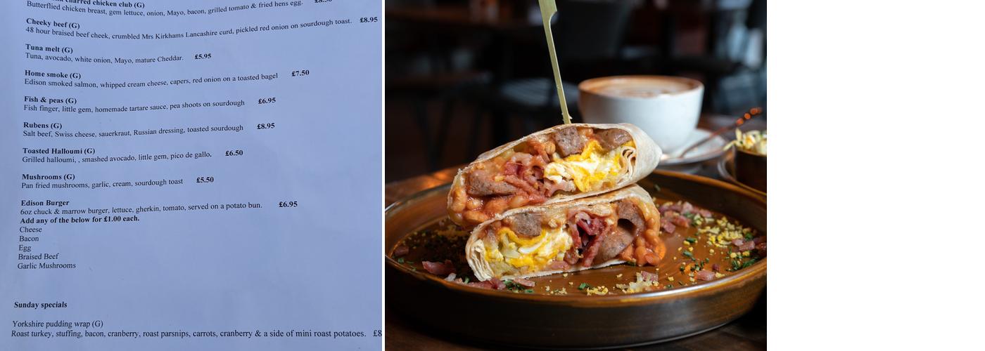 Edison Bar Menu