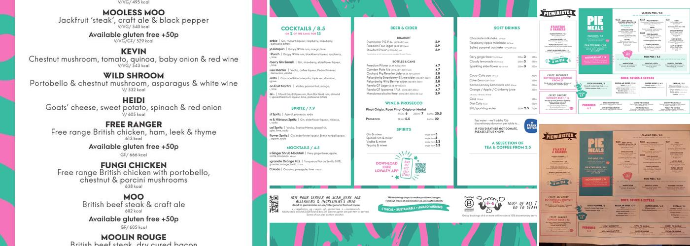 Pieminister Manchester Menu