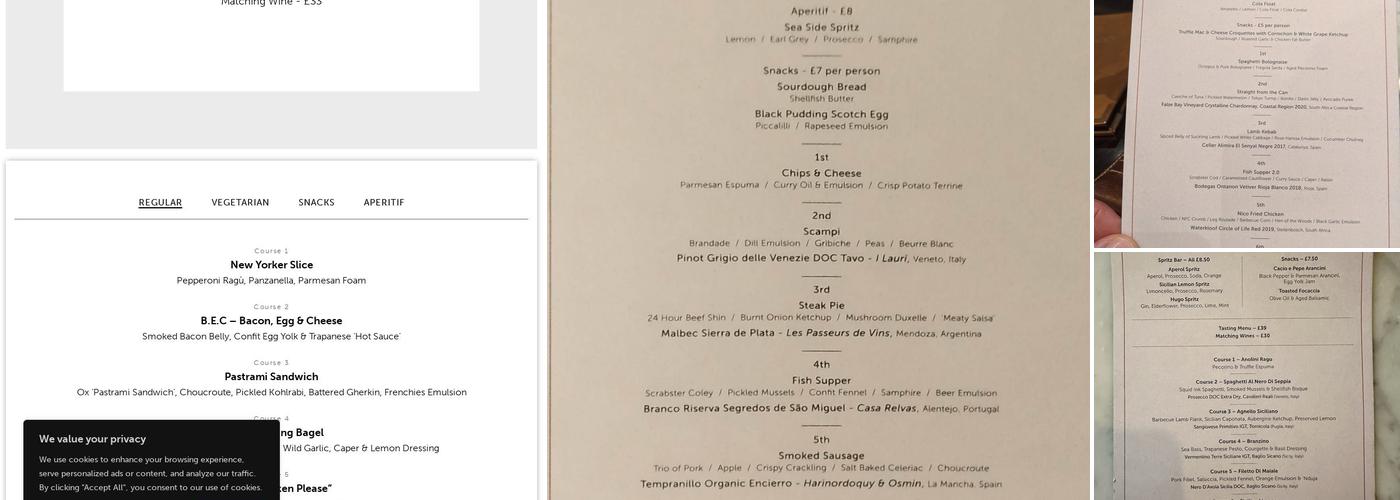 Six by Nico Manchester Menu