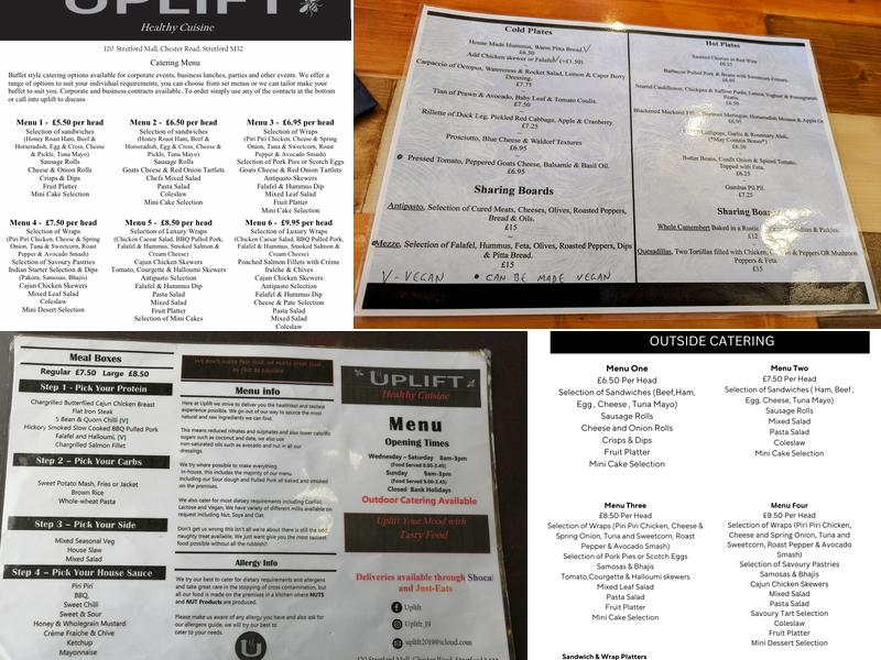 Uplift @ the sq Menu