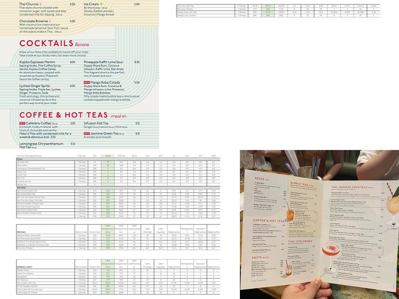 Rosa's Thai Manchester Menu