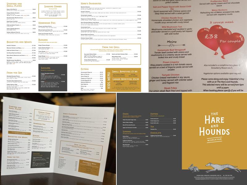 The Hare & Hounds Menu