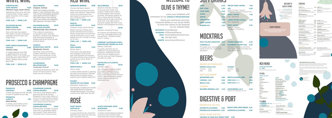Olive & Thyme Menu