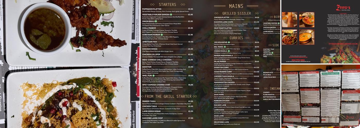 Titos Asian Grill Indian Menu