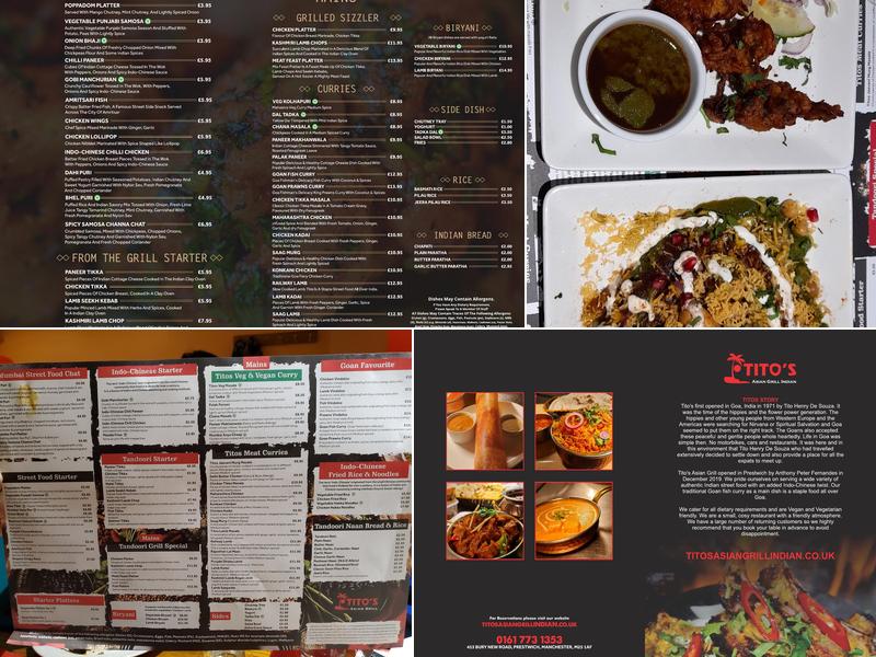 Titos Asian Grill Indian Menu