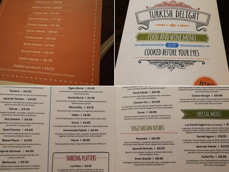 Turkish Delight Menu