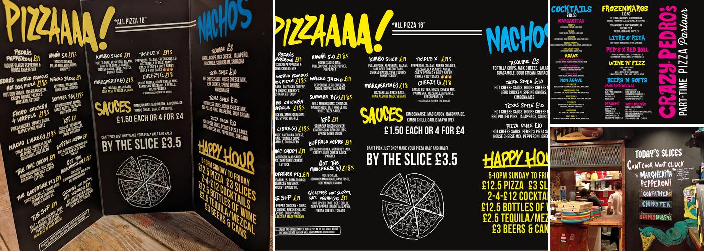 Crazy Pedro's NQ Menu