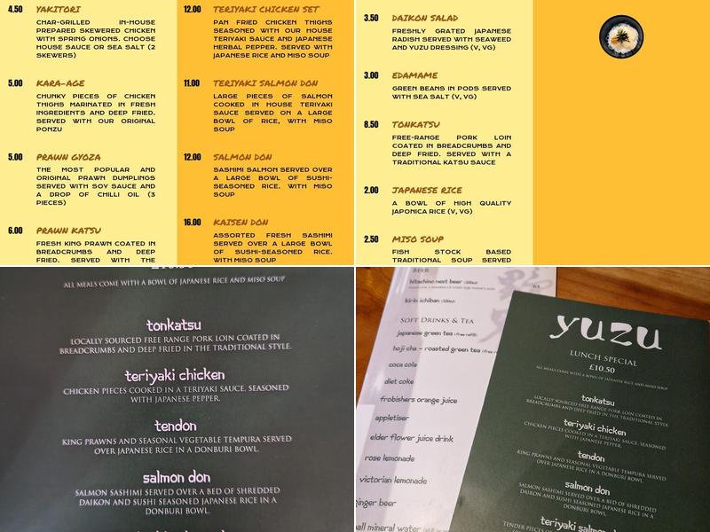 Yuzu Japanese Tapas Menu
