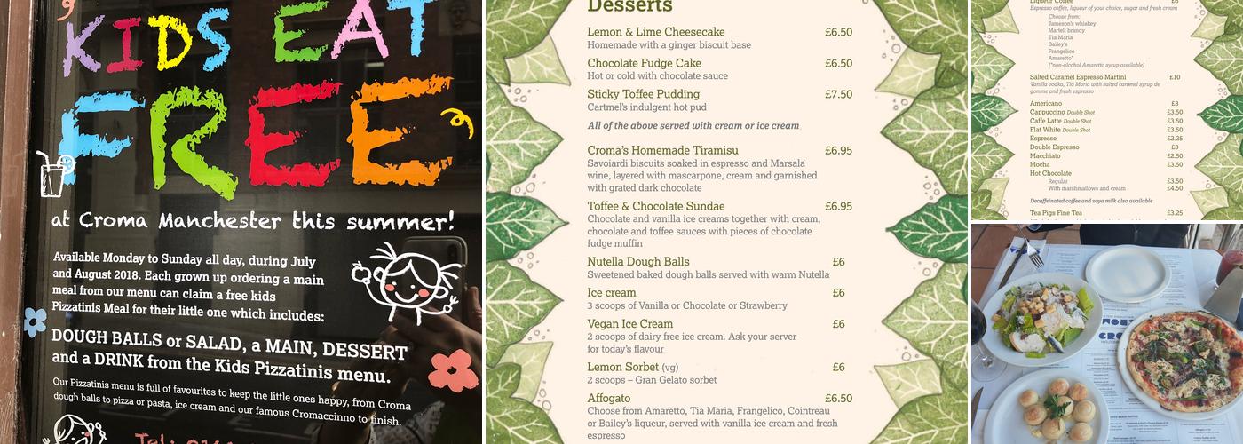 Croma Chorlton Menu