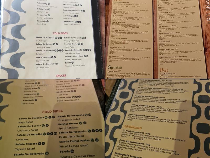 Bem Brasil Deansgate Menu