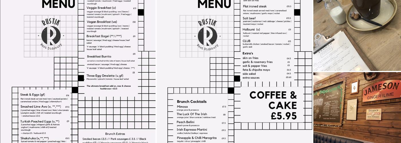 Rustik Cafe Bar Menu