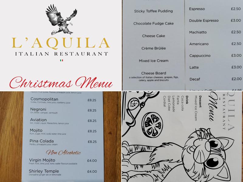 L'Aquila Restaurant Menu
