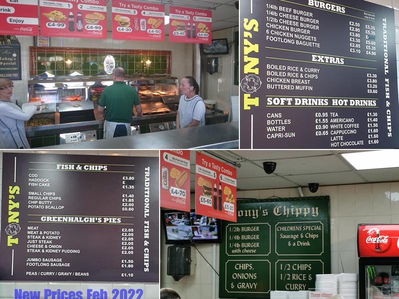 Tony's Chippy Menu