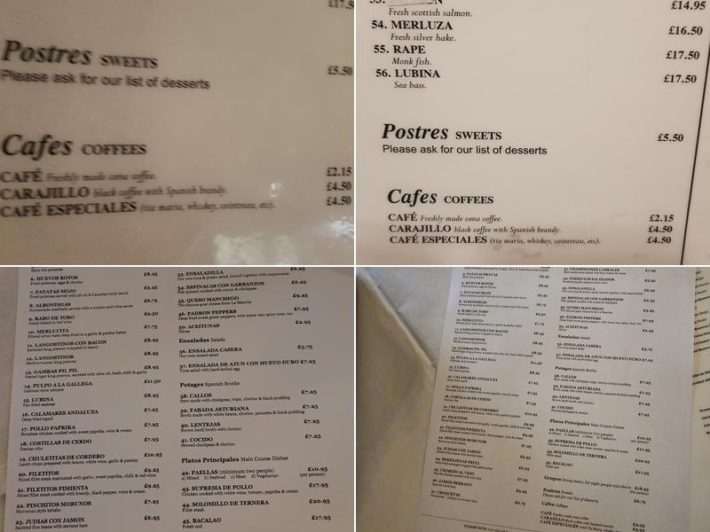 El Rincon de Rafa Menu